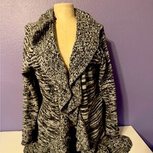style &co. Black and White Knit Cardigan